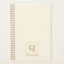 Elegant Ivory monogram Planner | Custom Gift