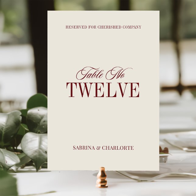 Elegant Ivory Old Money Wedding Table Number Tischnummer (Von Creator hochgeladen)