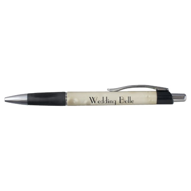 Elegant Ivory Pearls personalisiert Wedding Belle Kugelschreiber (Oberseite)