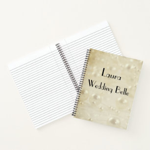 Elegant Ivory Pearls Personalisiert Wedding Belle Notizbuch