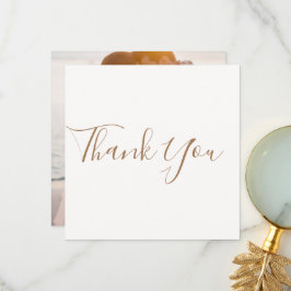 Elegant Ivory Photo Wedding Thank You Card Dankeskarte