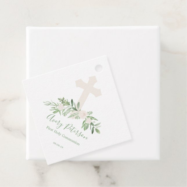 Elegant Ivory Rose Erste Heilige Kommune Geschenkanhänger (Beispiel)