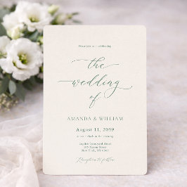 Elegant Ivory & Sage Wedding Invitation  Einladung
