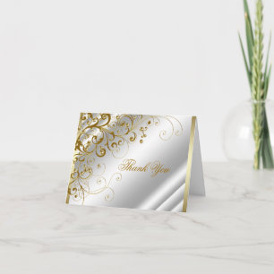Elegant Ivory und Gold Vielen Dank Dankeskarte