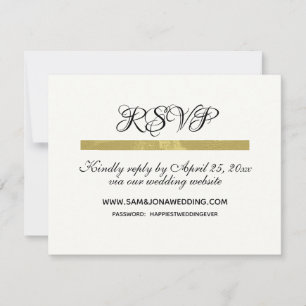 Elegant Ivory Wedding RSVP Karte