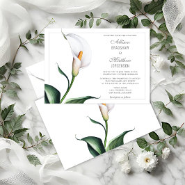 Elegant Ivory White Calla Lily Wedding Einladung
