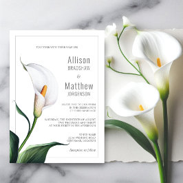 Elegant Ivory White Calla Lily Wedding Einladung