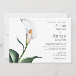 Elegant Ivory White Calla Lily Wedding Einladung