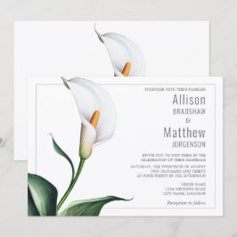 Elegant Ivory White Calla Lily Wedding Einladung