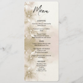 Elegant Ivory White Flowers Wedding Menu Menükarte