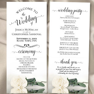 Elegant Ivory White Rose Einfache romantische Hoch Programm