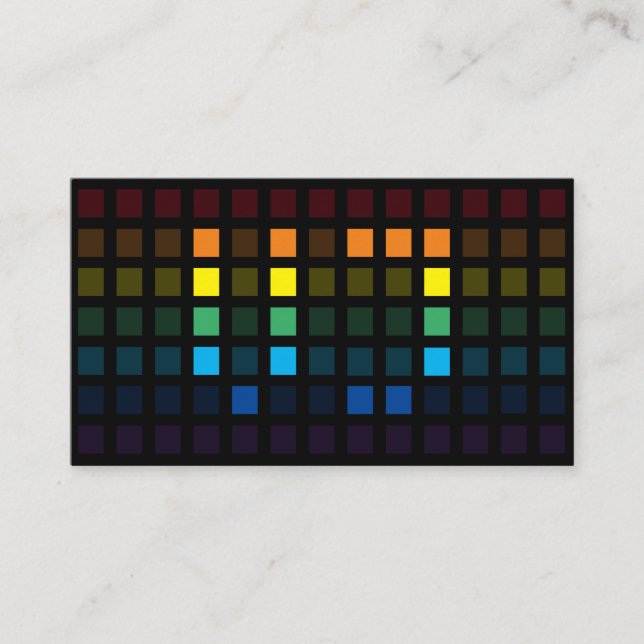 Elegant J rainbow squares music equalizer DJ Visitenkarte (Vorderseite)