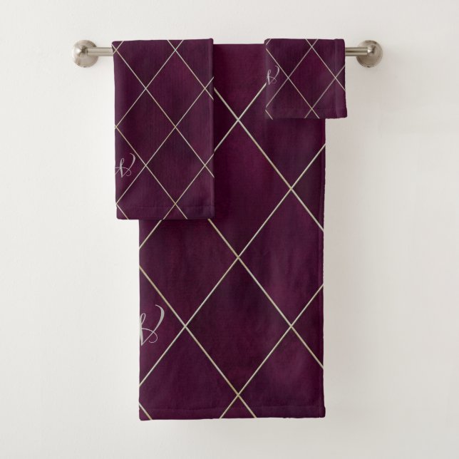 Elégant Jacquard Luxueux Magenta Rouge Beige Or (En situation)