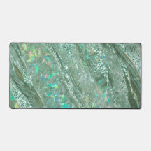 Elegant Jade Green Glitzer Holographic Opal Marble