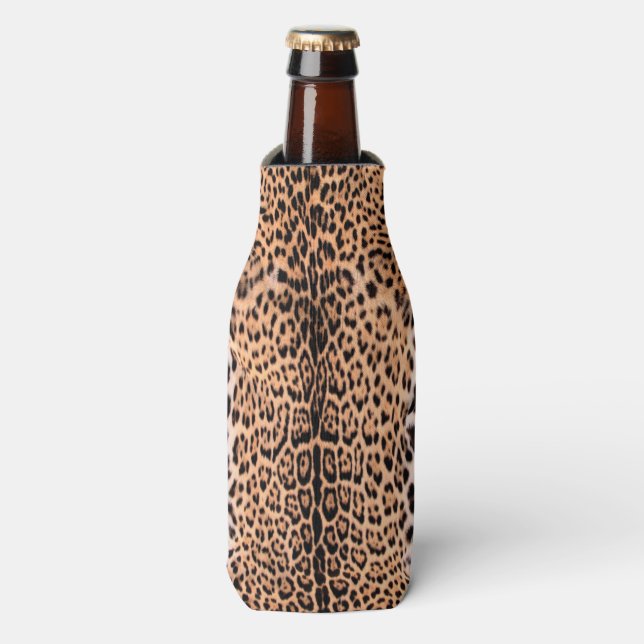 Elegant Jaguar Fur Benutzerdefinierte Vorlage Flaschenkühler (Flaschenvorderseite)