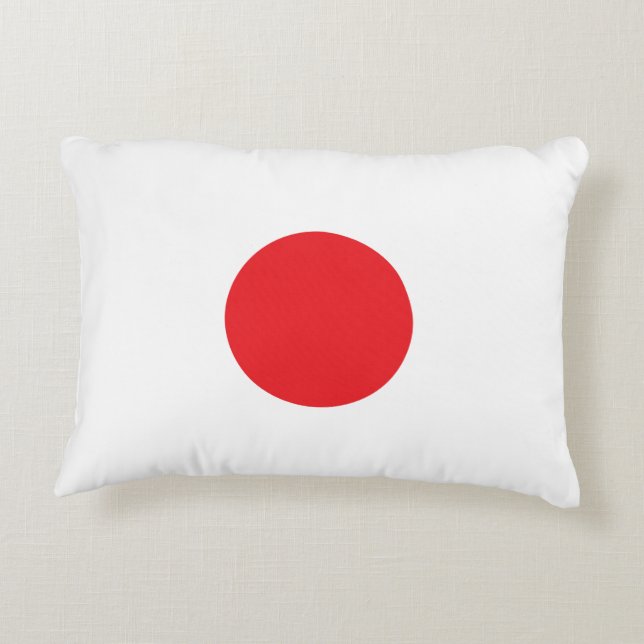 Elegant Japan Flag Inspired Minimal Dekokissen (Rückseite)