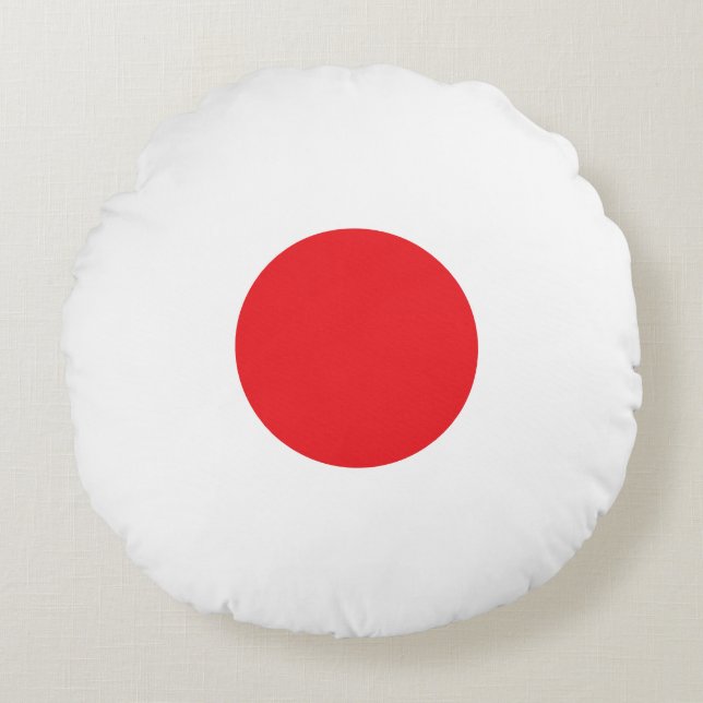 Elegant Japan Flag Inspired Minimal Rundes Kissen (Vorderseite)