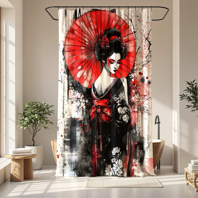 Elegant Japanese Geisha Girl | Duschvorhang (Von Creator hochgeladen)
