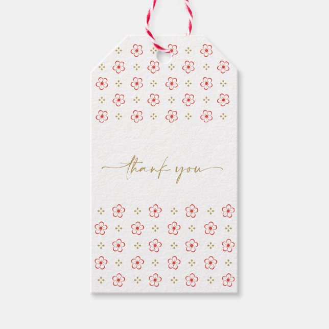 Elegant Japanese Plum Blossom  Geschenkanhänger (Vorderseite)