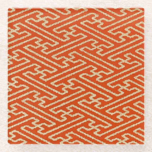 Elegant Japanisch Washi Origami Geometric Glasuntersetzer (Vorderseite)