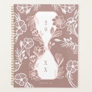 Elégant jardin botanique floral Motif Hourglass