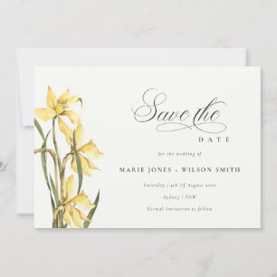Élégant Jaune Daffodil Floral Enregistrer La Carte