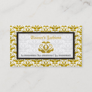 Elégant jaune damassé cartes de visite de mode
