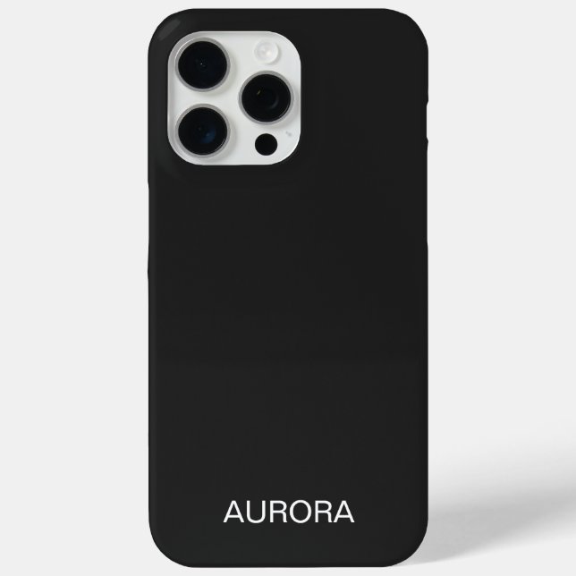 Elegant Jet Black Personalisiert Name - Case-Mate iPhone Hülle (Rückseite)
