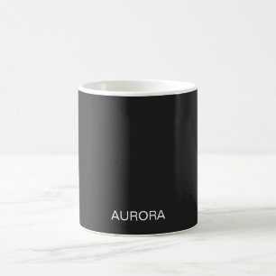 Elegant Jet Black Personalisiert Name - Kaffeetasse