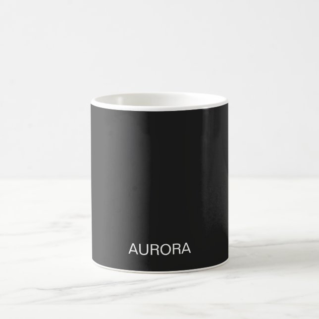Elegant Jet Black Personalisiert Name - Kaffeetasse (Mittel)