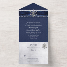 Elegant Jeweled Snowflake All In One Einladung