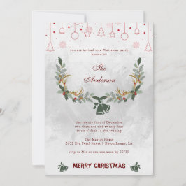 Elegant Jingle Bell Floral Holiday Weihnachten Par