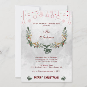 Elegant Jingle Bell Floral Holiday Weihnachten Par