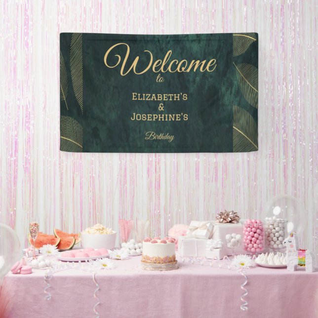Elegant Joint Double Birthday Twin Banner (Party)