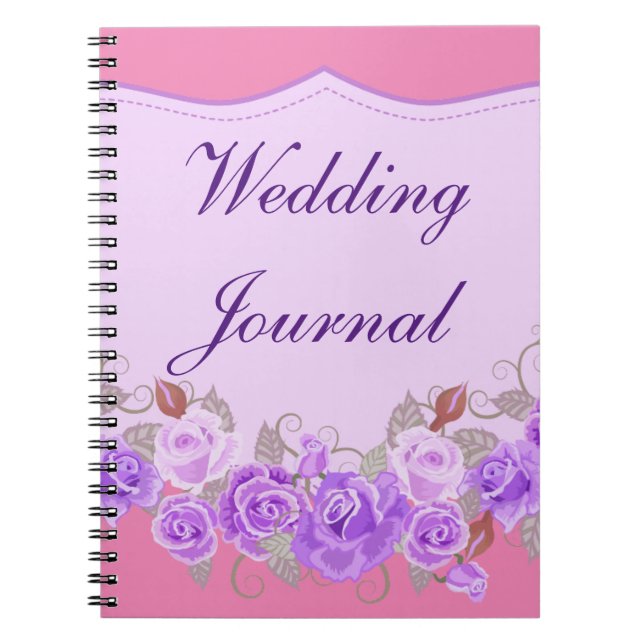 Élégant Journal Mariage Floral Purple (Devant)