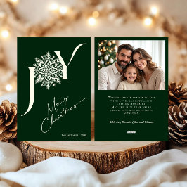 Elegant JOY Forest Green Foto Weihnachten