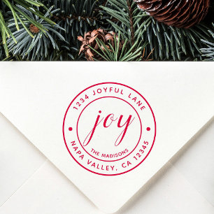 Elegant Joy Round Rücksendeadresse Gummistempel