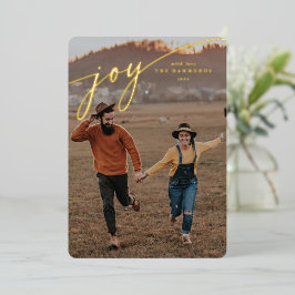 Elegant 'Joy' Typografisches Skript Folien Feiertagskarte