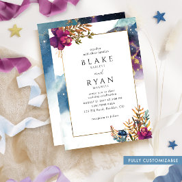 Élégant Joyau Tone Céleste Mariage Invitation