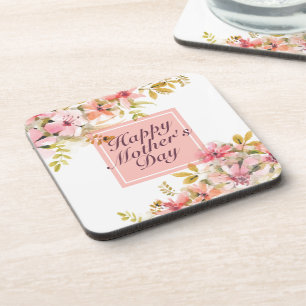 Elégant Joyeux Dessous de verre de cadre floral Fê