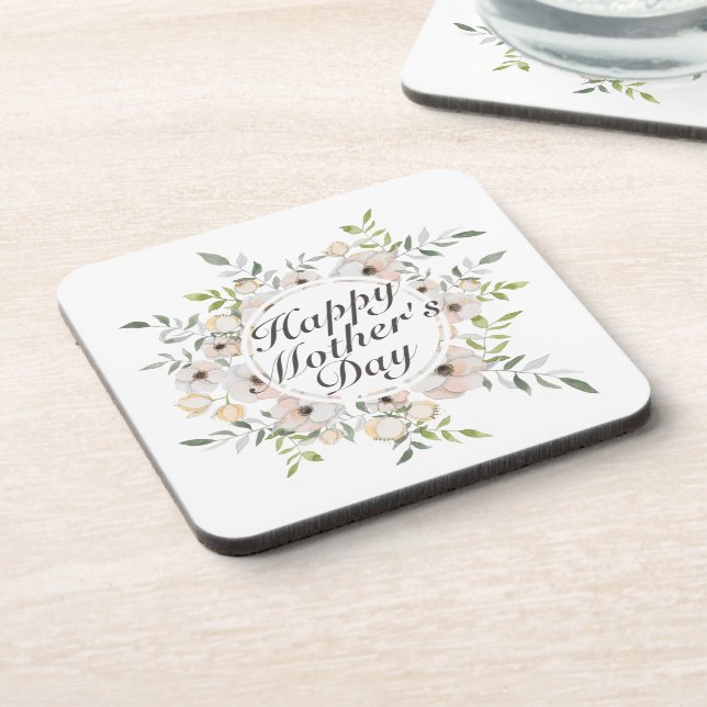 Elégant Joyeux Dessous de verre de cadre floral Fê (Côté gauche)
