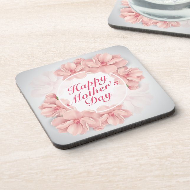 Elégant Joyeux Dessous de verre de cadre floral Fê (Côté gauche)