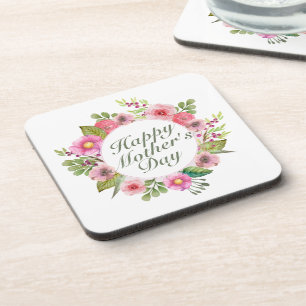 Elégant Joyeux Dessous de verre de cadre floral Fê