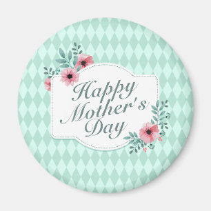 Elégant Joyeux Magnet de cadre floral Fête des Mèr