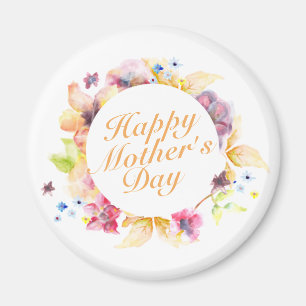 Elégant Joyeux Magnet de cadre floral Fête des Mèr