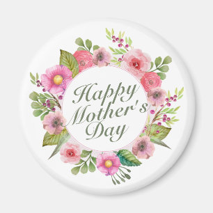 Elégant Joyeux Magnet de cadre floral Fête des Mèr