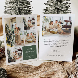 Élégant Joyeux Noël Famille Multi Carte photo
