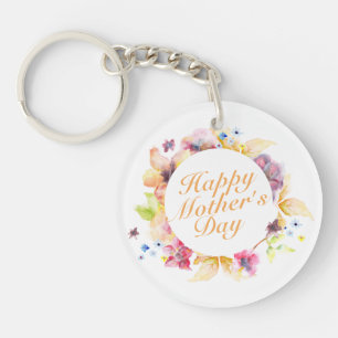 Elégant Joyeux Porte - clé de cadre floral Fête de