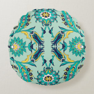 Elégant Jungle Vert & Jaune Coussin rond