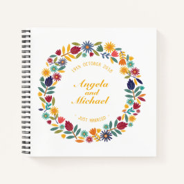Elegant Just Married Floral Wedding | Gästebuch Notizbuch